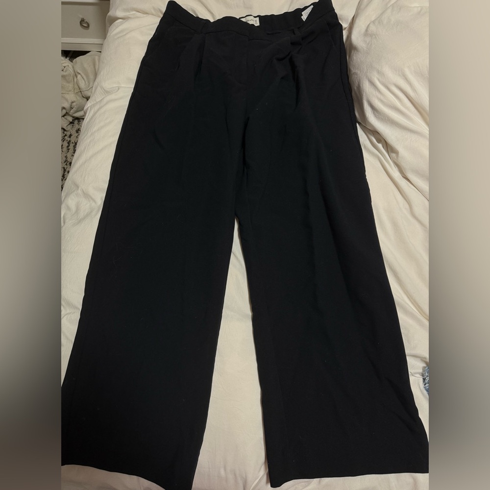 Abercrombie & Fitch Sloane Tailored Wide Leg Black Trousers